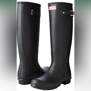 HUNTER Women’s Original Tall Snow/Rain Boot SIZE 8 COLOR BLACK
